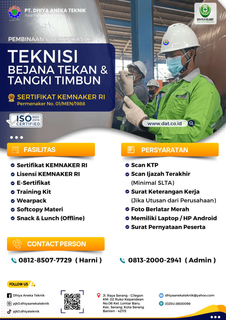 Teknisi Rapi Teknisi atau Petugas Pemeriksa Penguji BT dan TT - Dhiya Aneka Teknik