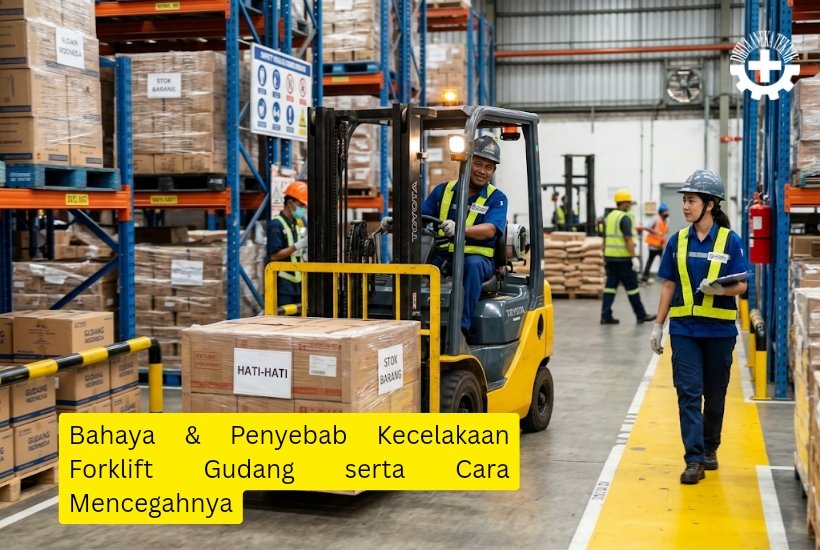 Kecelakaan forklift di gudang - dhiya aneka teknik
